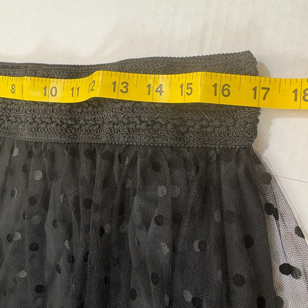 Metro Wear Polka Dot Tulle Midi Skirt Plus Size1X Black Sheer Overlay goth - Picture 3 of 9